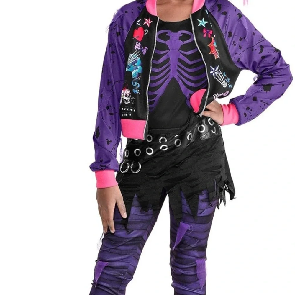 Punk Zombie Kids Costume - Purple and Pink